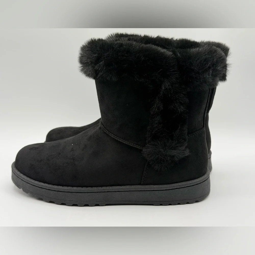 Brand New Women's SO Paulina Black Faux Fur-Lined Winter Boots Size 8.5